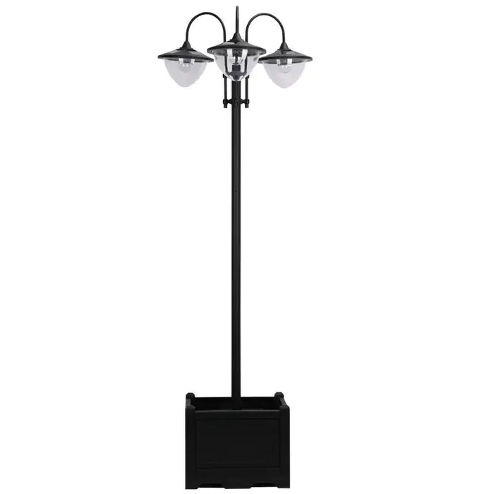 3-Head Solar Lamp Post – Black Outdoor Garden Light | Planter Base OUTSUNNY - Little and Giant Explorers Outsunny