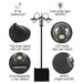 3-Head Solar Lamp Post – Black Outdoor Garden Light | Planter Base OUTSUNNY - Little and Giant Explorers Outsunny