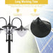 3-Head Solar Lamp Post – Black Outdoor Garden Light | Planter Base OUTSUNNY - Little and Giant Explorers Outsunny