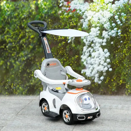 Kids 3 in 1 Ride on Cartoon Robot Theme Foot to Floor Slider with Handle, Light, Music, Horn and Storage - Little and Giant Explorers AIYAPLAY