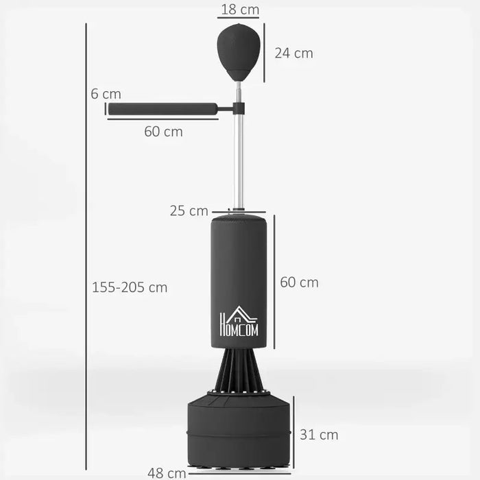 3-in-1 Boxing Training Centre – Black | Freestanding Punch Bag - Speed Ball and Gloves HOMCOM - Little and Giant Explorers HOMCOM