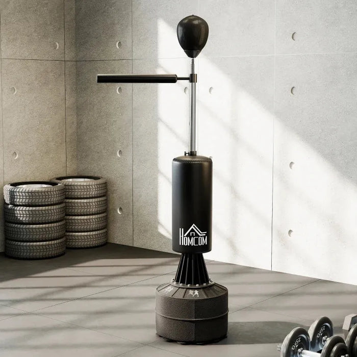 3-in-1 Boxing Training Centre – Black | Freestanding Punch Bag - Speed Ball and Gloves HOMCOM - Little and Giant Explorers HOMCOM
