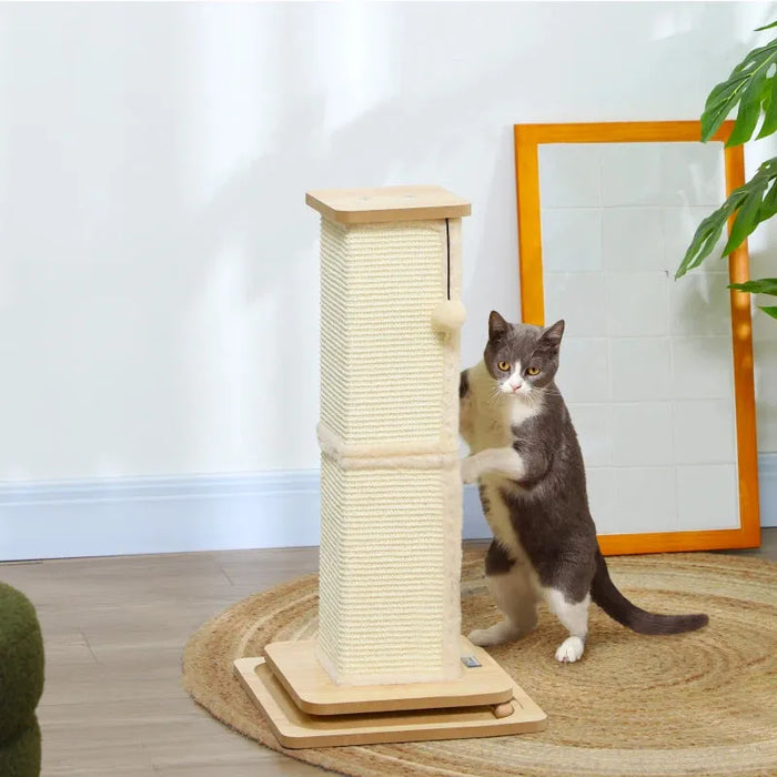 3-in-1 Cat Scratching Post with Track Ball Toy 67cm - Little and Giant Explorers PawHut