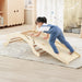 3-in-1 Climbing Playset Natural | Rocking Chair Function with Reversible Ramp - Little and Giant Explorers Costway