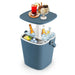 3-in-1 Cooler Cocktail Table - Blue | Outdoor Ice Bucket Table with Lift-Top Lid COSTWAY - Little and Giant Explorers Costway