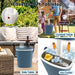 3-in-1 Cooler Cocktail Table - Blue | Outdoor Ice Bucket Table with Lift-Top Lid COSTWAY - Little and Giant Explorers Costway