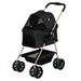 3-in-1 Pet Pram with Detachable Carrier for Mini Dog/Cats in Black - Little and Giant Explorers PawHut
