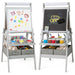 Kids Art Easel Grey | 3-in-1 with Fabric Storage Bins - Little and Giant Explorers Costway