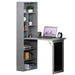 3-in-1 Fold-Out Desk Grey | Space-Saving Design with Bookcase - Little and Giant Explorers HOMCOM
