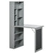 3-in-1 Fold-Out Desk Grey | Space-Saving Design with Bookcase - Little and Giant Explorers HOMCOM