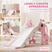 3-in-1 Giraffe Shape Climber Slide in Pink - Little and Giant Explorers AIYAPLAY