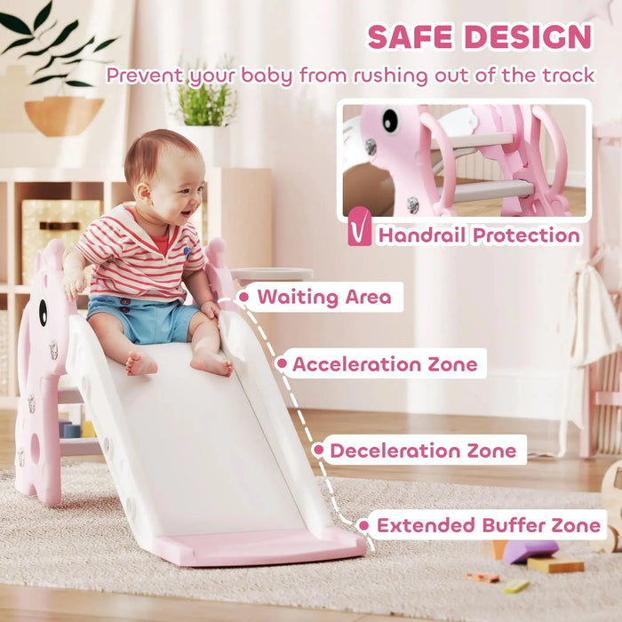 3-in-1 Giraffe Shape Climber Slide in Pink - Little and Giant Explorers AIYAPLAY