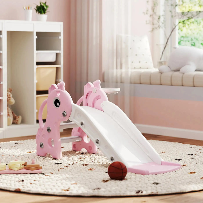 3-in-1 Giraffe Shape Climber Slide in Pink - Little and Giant Explorers AIYAPLAY