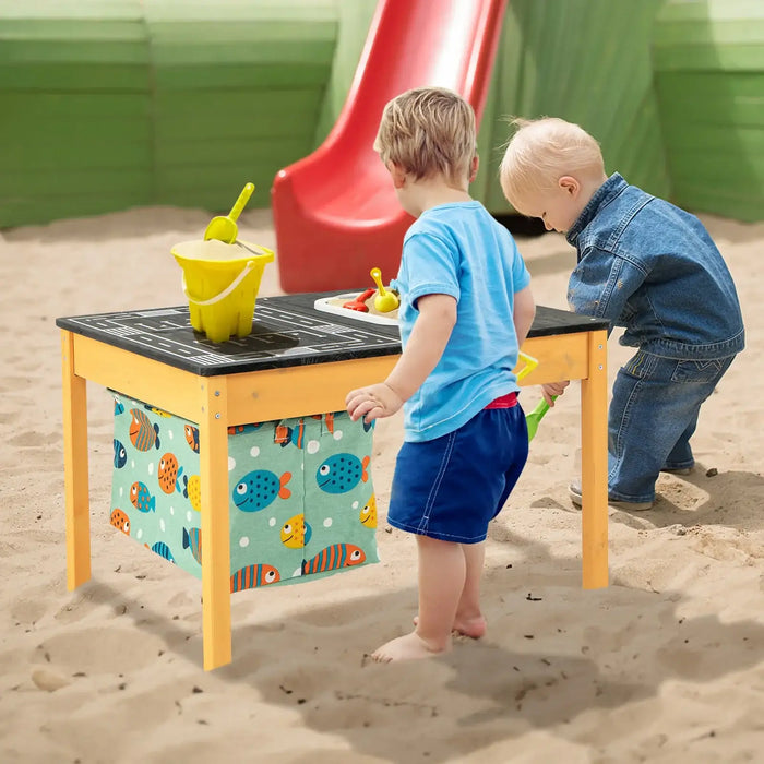 3-in-1 Kids Activity Table – Motorway Pattern Car Play | Sensory Storage Station COSTWAY - Little and Giant Explorers Costway