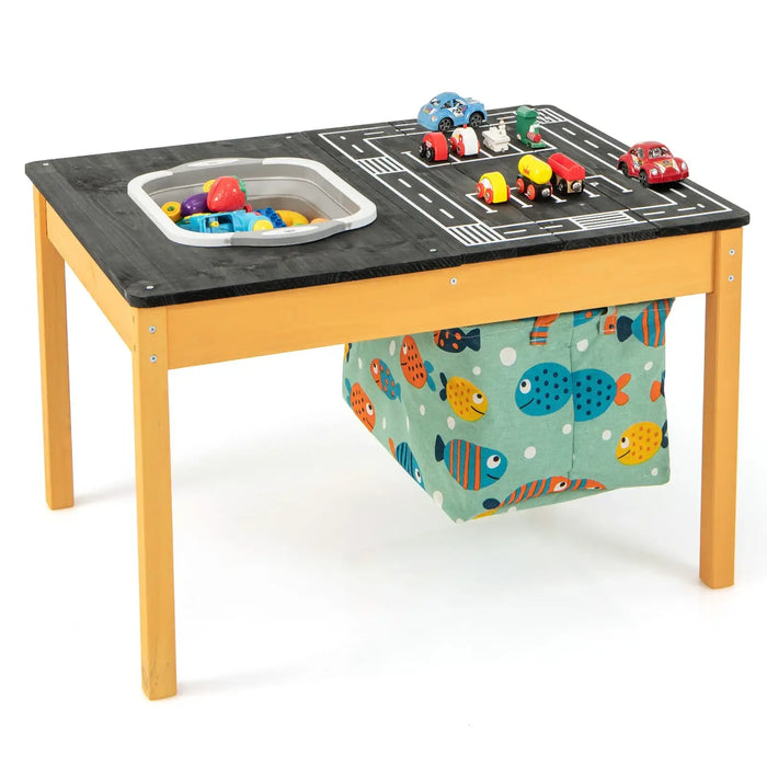 3-in-1 Kids Activity Table – Motorway Pattern Car Play | Sensory Storage Station COSTWAY - Little and Giant Explorers Costway