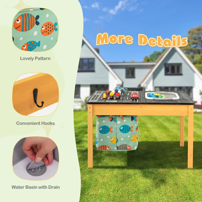 3-in-1 Kids Activity Table – Motorway Pattern Car Play | Sensory Storage Station COSTWAY - Little and Giant Explorers Costway