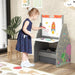 3-in-1 Kids Art Easel - Grey | Double-Sided Board - Table, Chair and Storage COSTWAY - Little and Giant Explorers Costway