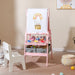 3-in-1 Kids Art Easel – Pink | Magnetic Whiteboard, Chalkboard and Paper Roll COSTWAY - Little and Giant Explorers Costway