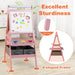 3-in-1 Kids Art Easel – Pink | Magnetic Whiteboard, Chalkboard and Paper Roll COSTWAY - Little and Giant Explorers Costway