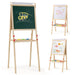Kids Art Easel with Height Adjustment | Double-Sided Design with Storage Solutions - Little and Giant Explorers Costway
