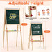 Kids Art Easel with Height Adjustment | Double-Sided Design with Storage Solutions - Little and Giant Explorers Costway