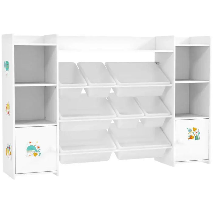 3-in-1 Kids Bookshelf and Toy Storage Unit - White | Cupboard and Bins AIYAPLAY - Little and Giant Explorers AIYAPLAY