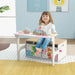 3-in-1 Kids Convertible Activity Bench - White | Table, Chair and Storage COSTWAY - Little and Giant Explorers Costway