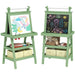 3 in 1 Kids Double-Sided Magnetic Whiteboard and Chalkboard Easel with Paper Roll and Storage Baskets in Green - Little and Giant Explorers AIYAPLAY