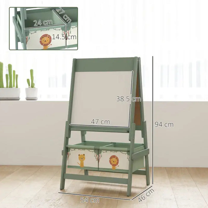 3-in-1 Kids Easel – Green | Chalkboard, Whiteboard and Paper Roll Holder AIYAPLAY - Little and Giant Explorers AIYAPLAY