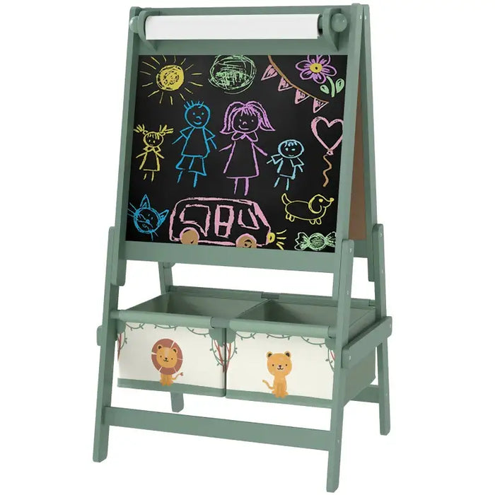 3-in-1 Kids Easel – Green | Chalkboard, Whiteboard and Paper Roll Holder AIYAPLAY - Little and Giant Explorers AIYAPLAY