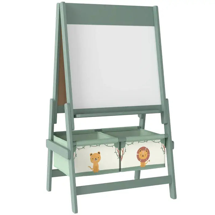 3-in-1 Kids Easel – Green | Chalkboard, Whiteboard and Paper Roll Holder AIYAPLAY - Little and Giant Explorers AIYAPLAY