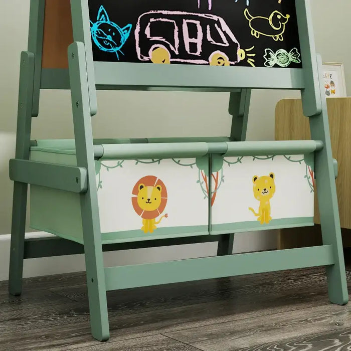 3-in-1 Kids Easel – Green | Chalkboard, Whiteboard and Paper Roll Holder AIYAPLAY - Little and Giant Explorers AIYAPLAY