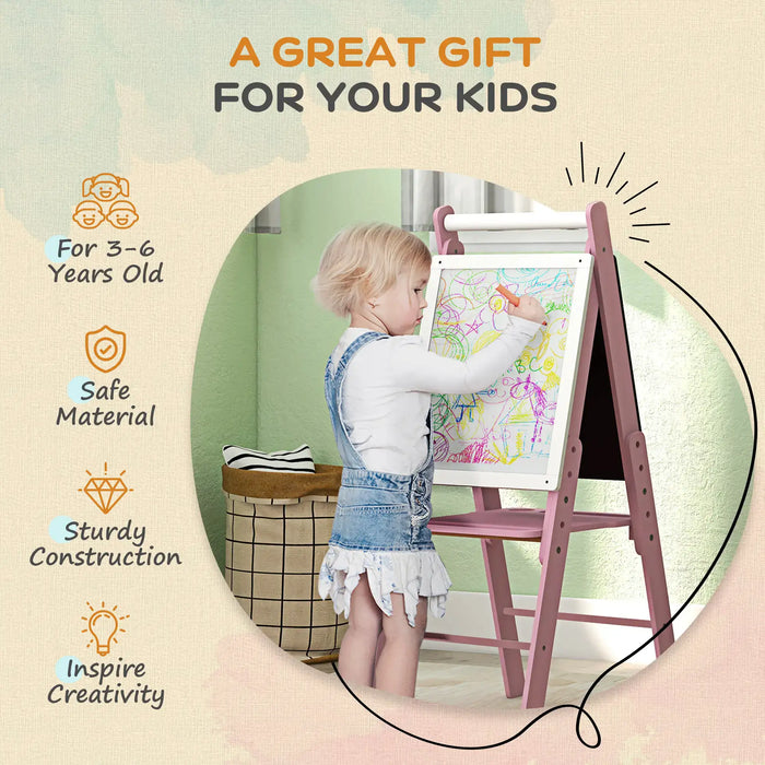 Toddler drawing on kids' art easel, safe material, sturdy, inspires creativity, ages 3-6