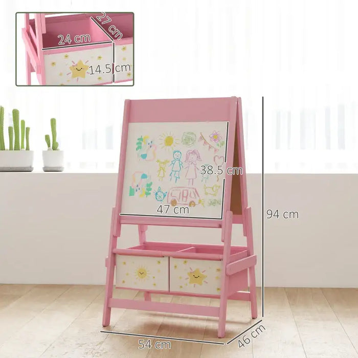 3-in-1 Kids Easel – Pink | Chalkboard, Whiteboard and Paper Roll Holder AIYAPLAY - Little and Giant Explorers AIYAPLAY