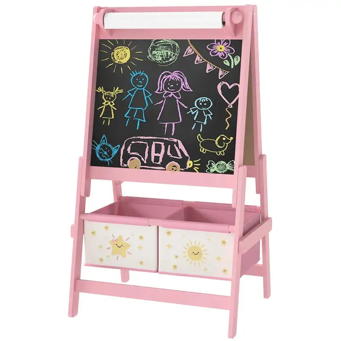 3-in-1 Kids Easel – Pink | Chalkboard, Whiteboard and Paper Roll Holder AIYAPLAY - Little and Giant Explorers AIYAPLAY
