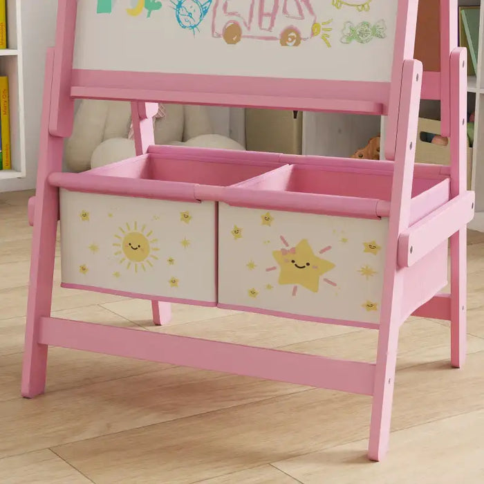 3-in-1 Kids Easel – Pink | Chalkboard, Whiteboard and Paper Roll Holder AIYAPLAY - Little and Giant Explorers AIYAPLAY