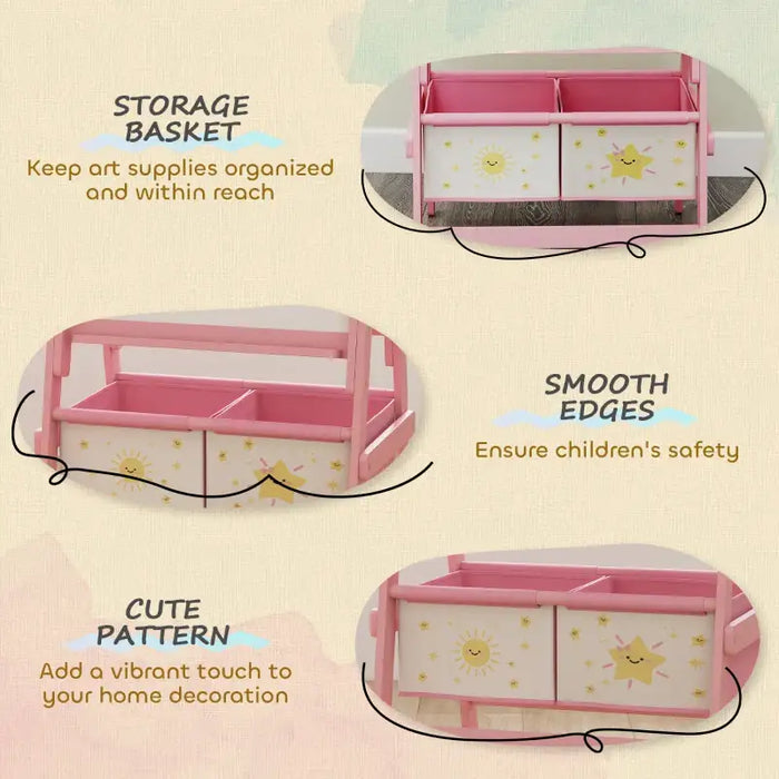 3-in-1 Kids Easel – Pink | Chalkboard, Whiteboard and Paper Roll Holder AIYAPLAY - Little and Giant Explorers AIYAPLAY