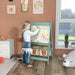 3-in-1 Kids Easel with Paper Roll, Blackboard and Whiteboard with Storage in Green - Little and Giant Explorers AIYAPLAY