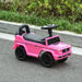 Pink kids Mercedes-Benz G350 sliding ride-on car toy on pavement outdoors