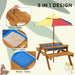 3-in-1 kids picnic table with sand and water play, wood bench, and removable umbrella