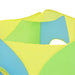 Colorful 3-in-1 kids play tent with yellow, green, and blue panels and mesh window