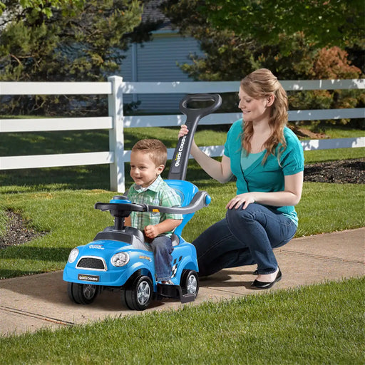 Stylish 3-in-1 Kids' Ride-On Push Car in Blue - Little and Giant Explorers Costway