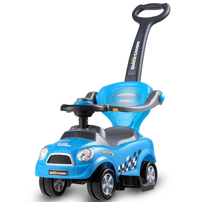 Stylish 3-in-1 Kids' Ride-On Push Car in Blue - Little and Giant Explorers Costway