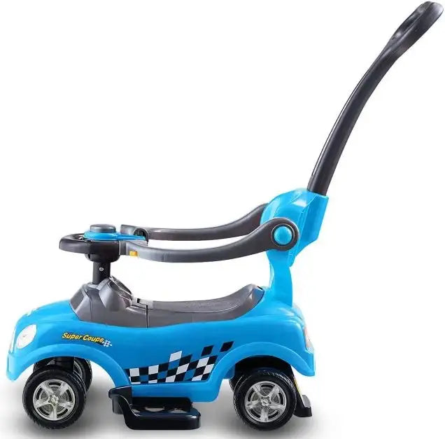 Stylish 3-in-1 Kids' Ride-On Push Car in Blue - Little and Giant Explorers Costway