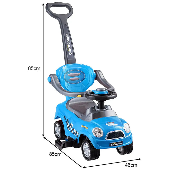 Stylish 3-in-1 Kids' Ride-On Push Car in Blue - Little and Giant Explorers Costway