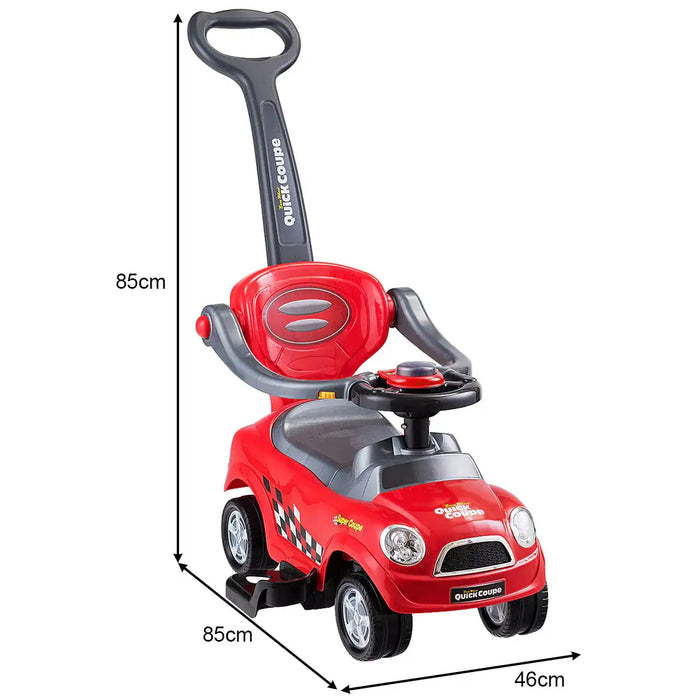 Stylish 3-in-1 Kids' Ride-On Push Car in Red - Little and Giant Explorers Costway