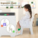 3-in-1 Kids Table Chair Set Natural White | Detachable Whiteboard Chalkboard Design - Little and Giant Explorers Costway