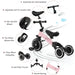 3-in-1 Kids Tricycle - Pink | Adjustable Handlebar and Seat - Ages 1 - 3 Years COSTWAY - Little and Giant Explorers Costway