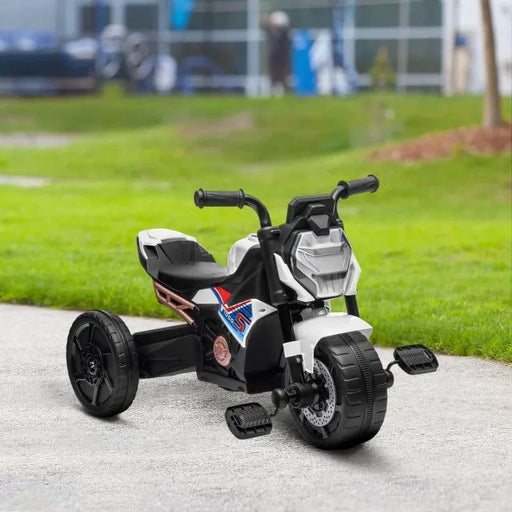 White 3-in-1 kids tricycle toddler trike with pedals on outdoor path