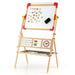 3-in-1 kids wooden art easel with rotatable whiteboard, alphabet magnets, and abacus.